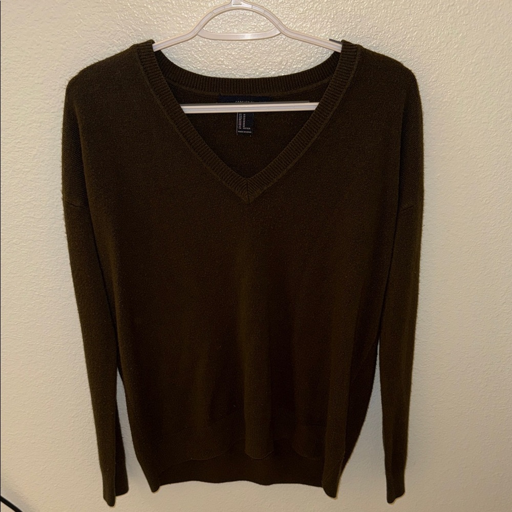 V-Neck Olive Green Sweater